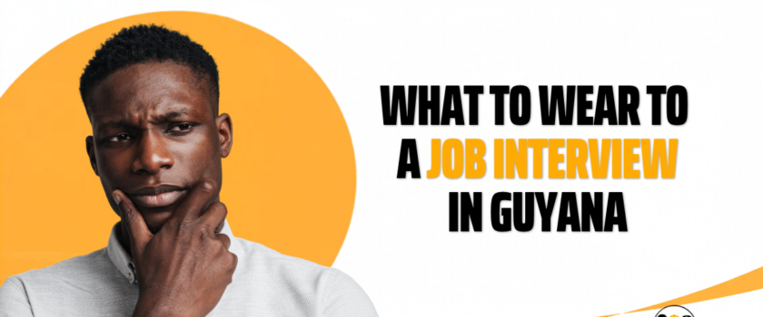 guy thinking with text What to wear to a job interview in Guyana